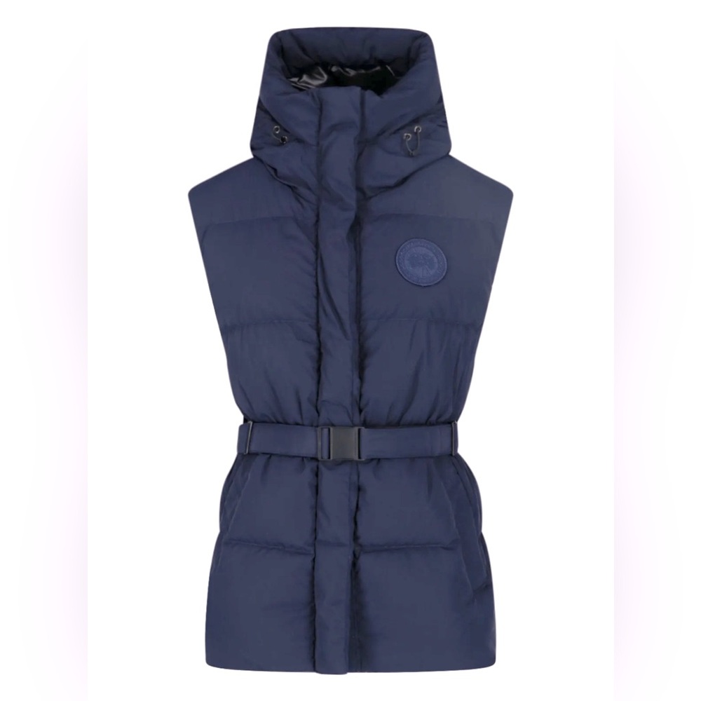 Canada Goose Rayla Belted Hooded Vest in Atlantic Navy